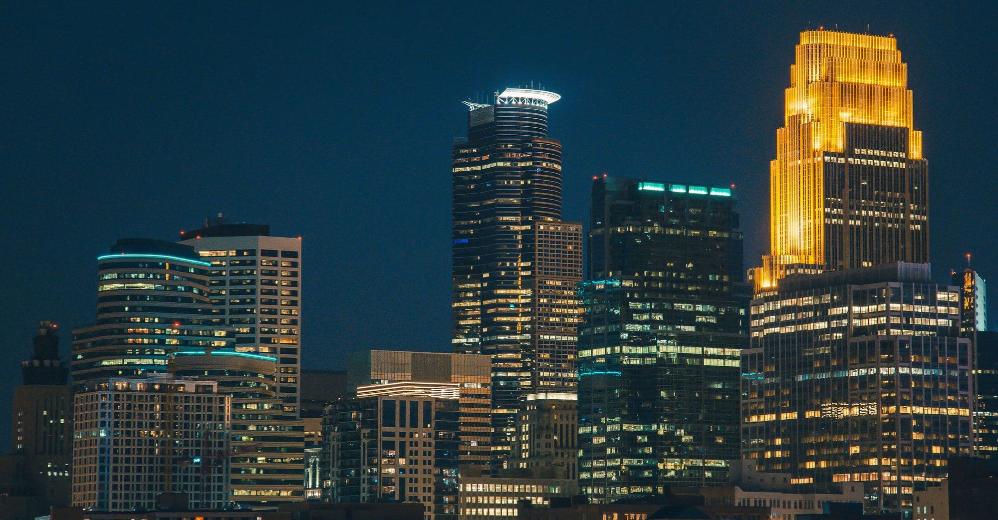 Minneapolis downtown skyline in daylight